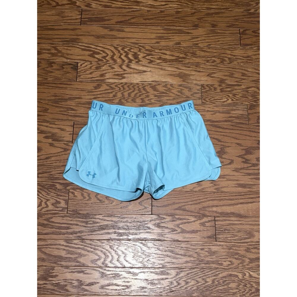 Under Armour Women's Play Up 2.0 Mobile Blue Athletic Shorts, Size Large
